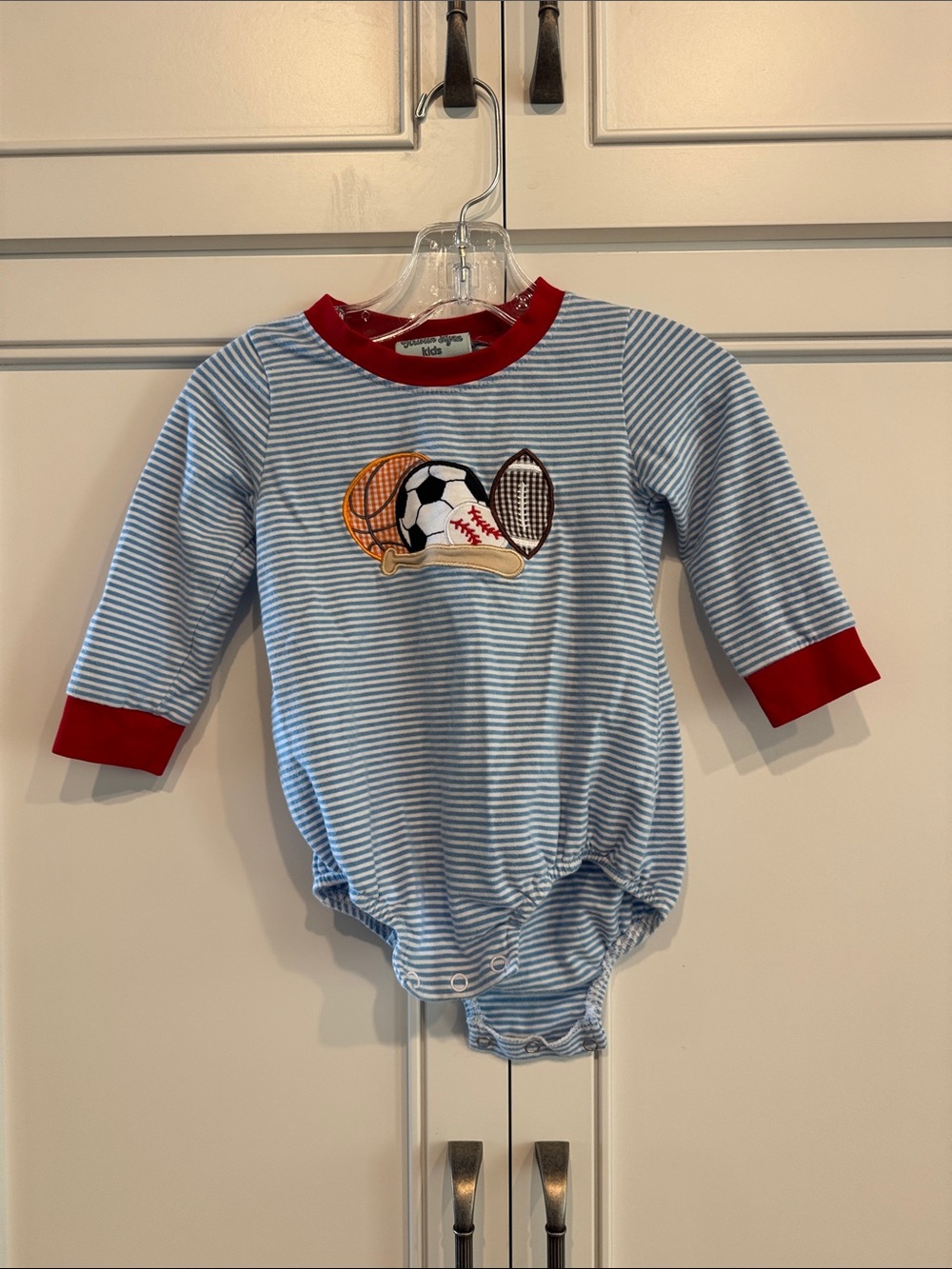 Kristin Lynn Kids Striped Sports Appliqué Bubble - 12M - Picture 7 of 7